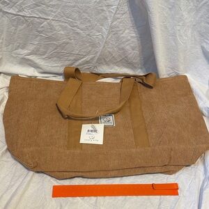 Ivory Ella Tan Corduroy Tote